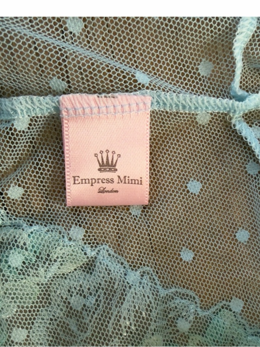 Empress Mimi Madame X Blue Butterfly Lace Corset XXL NWT Sheer Polka Dot Sleeves - Picture 5 of 15